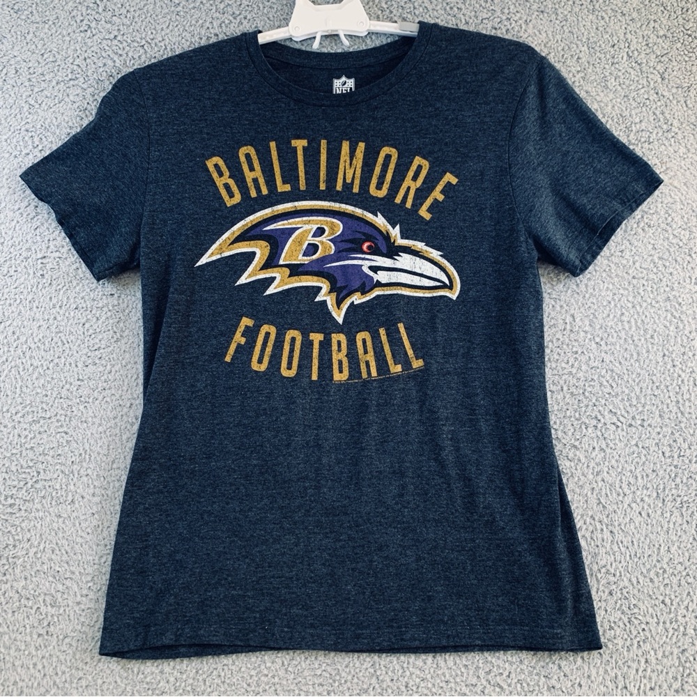 NFL Team Apparel‎ T-Shirt Men's Baltimore Football Short Sleeve Charcoal Size L